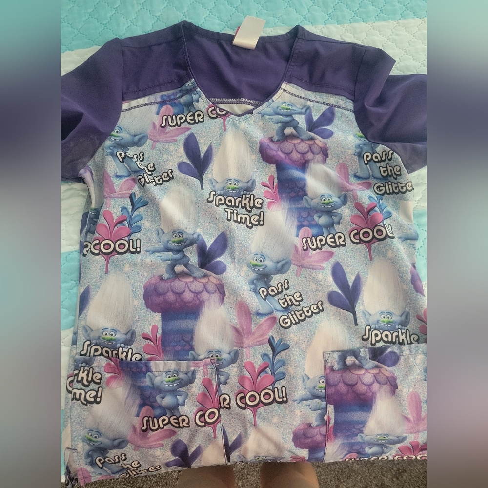Trolls scrub top